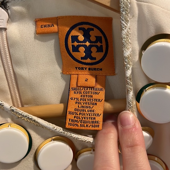 Tory Burch cream and gold dress with beading and sequin detail size 2 - Picture 4 of 5